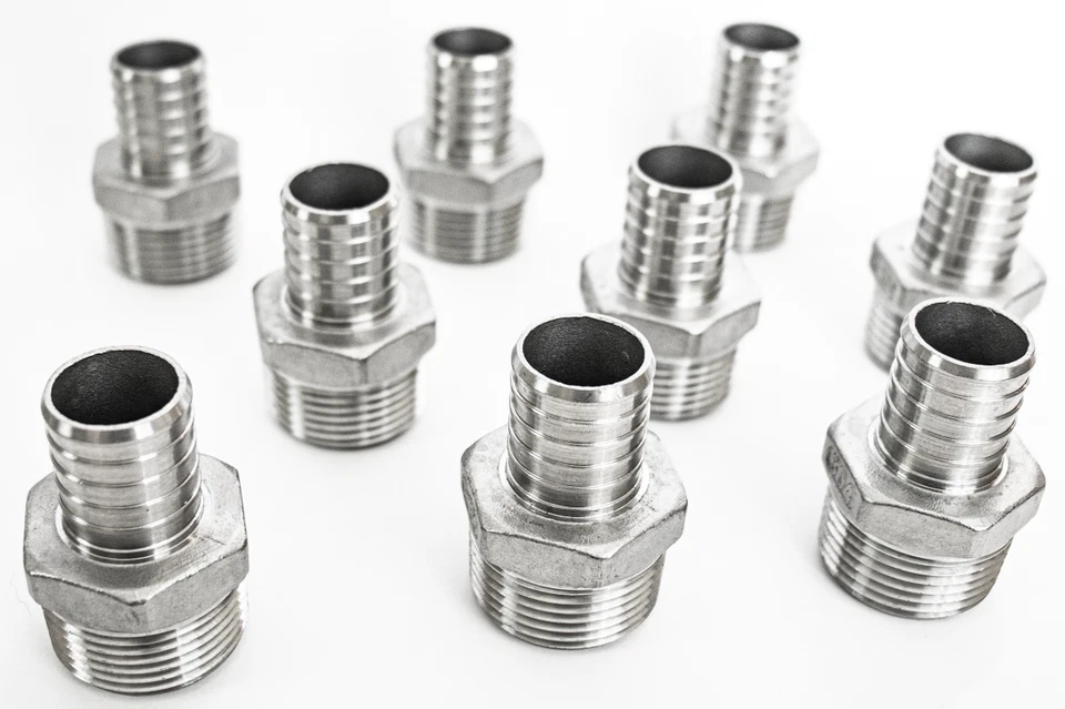 PACK OF 5 - 3/4" Stainless Steel PEX Adapter MNPT x PEX Barb Crimp Fitting SS316 - Image 4 of 4