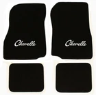 NEW! 1968 - 1972 CHEVELLE Floor Mats Black Carpet Embroidered Silver Logo Set 4