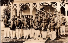 Real Photo Postcard Brass Community Band in West Unity, Ohio Sept. 1915 Jubilee