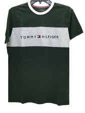Tommy Hilfiger Men's Block Logo Short Sleeve Crew Neck Cotton T-Shirt, Green, XL