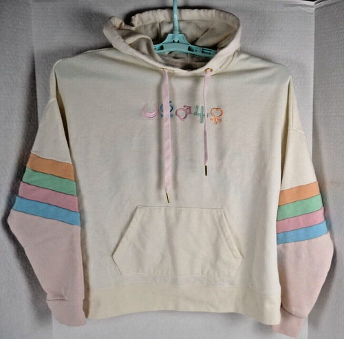Sailor Moon Pastel Rainbow Hoodie Womens Small Guardians Icons Cream Box Lunch