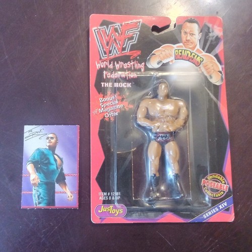 WWF WWE Wrestling The Rock Bend Ems JusToys Series...