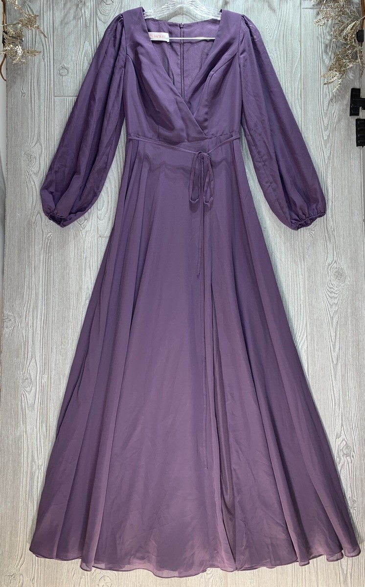 JJs House Woman's Dress Purple Violet Chiffon Long Sleeves Size 0 Prom Wedding | eBay JJs House Woman's Dress Purple Violet Chiffon Long Sleeves Size 0 Prom Wedding | eBay