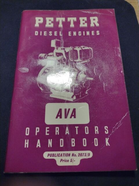 Petter Diesel Engines AVA Type Operators Handbook 2073/9 Used