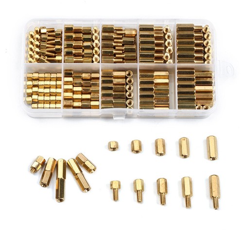300Pcs M3 Brass Copper Pillar Stand Off Hex Column Spacer Threaded Screw Nut - Picture 22 of 23