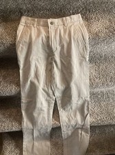 Izod Boys Pleated Khaki Beige Pants Adjustable Waist Size 18 Regular