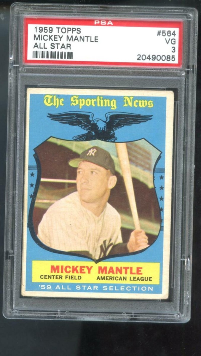 1959 Topps #564 Mickey Mantle All-Star The Sporting News PSA 3