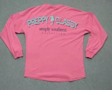 Simply Southern Shirt Womens Small Pink Basic Preppy Classy Seahorse Pocket Tee