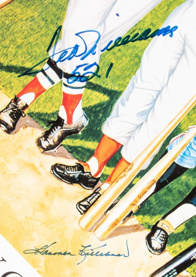 Mickey Mantle Ted Williams Willie Mays Signed 500 Home Run Photo CREASED JSA COA - Image 4 of 4