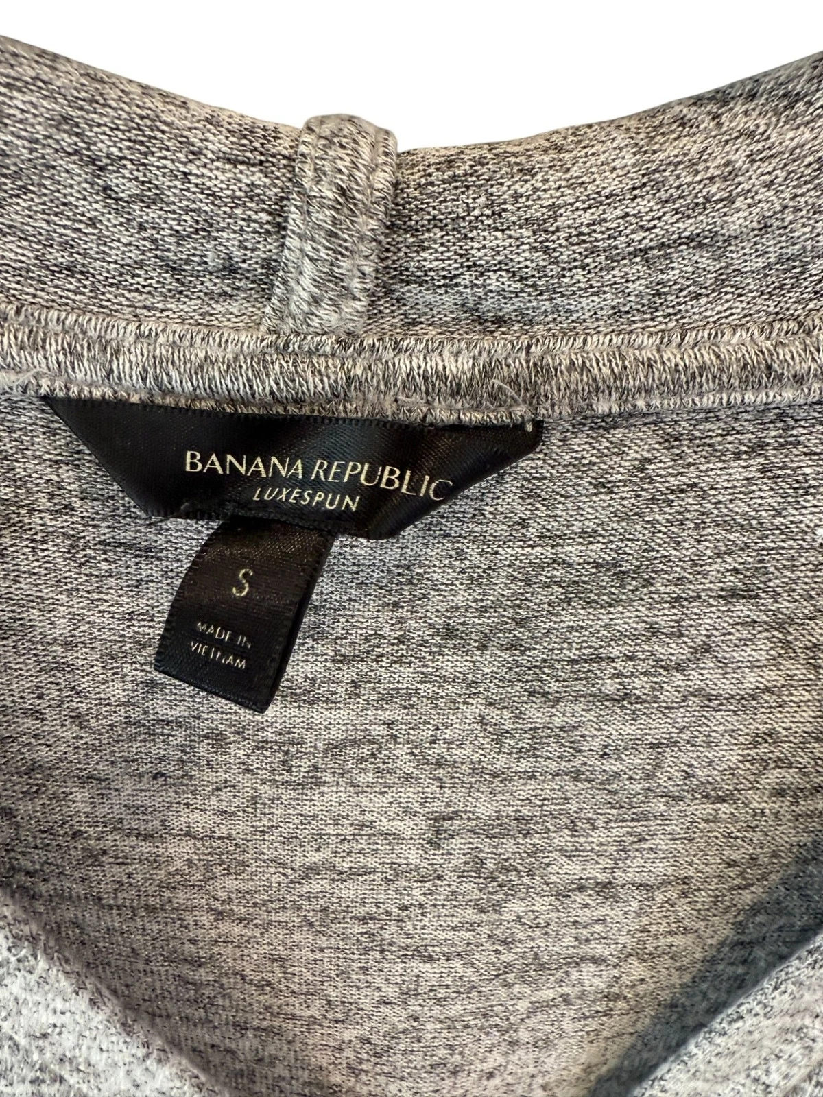VETEMENTS Felpa con cappuccio Banana Republic Luxespun grigia piccola scollo a V pullover manica lunga maglia morbida