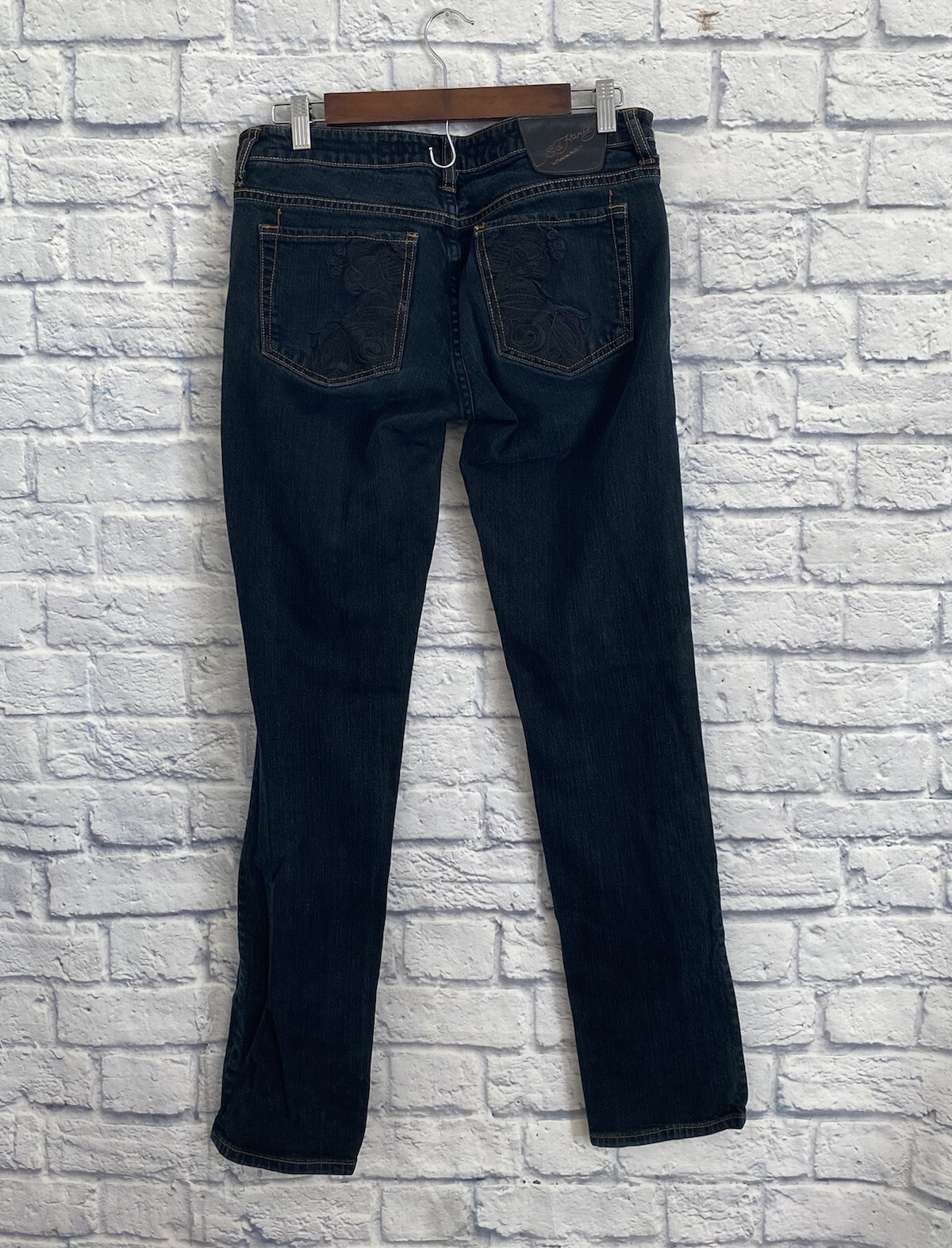 Ed Hardy Dark Wash Denim Straight Leg Jeans Women