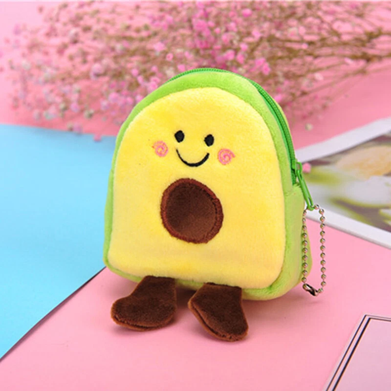 Lovely Fruit Avocado Shape Coin Purse Earphone Lipstick Storage
