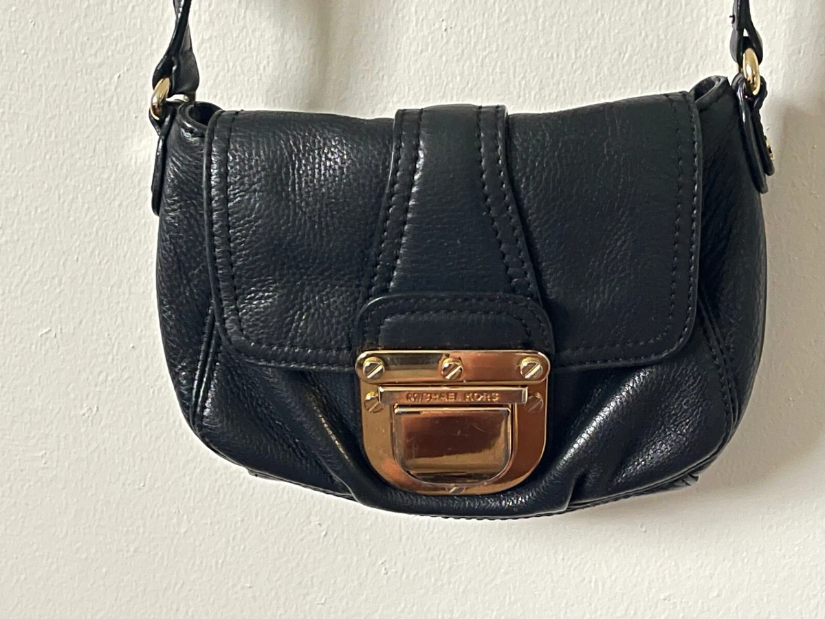 Michael kors black store purse with gold lock