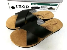ON SALE! IZOD Women's Alyssa Strap Sandal - PICK SIZE - BLACK