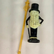 Planters Nuts Mr. Peanut Tan Plastic Swizzle Stick and Salt Shaker