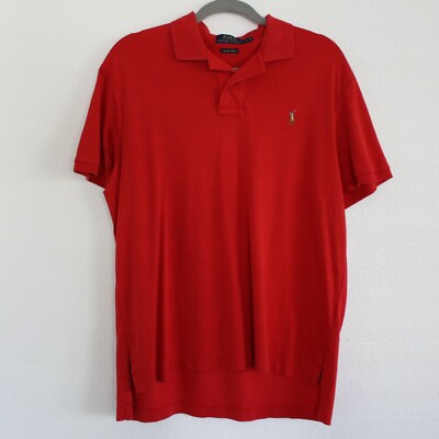 polo POLO RALPH LAUREN Pima tacto suave rojo manga corta - para hombre talla grande eBay