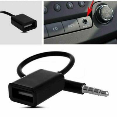 1X AUX Jack Audio Input Cord Cable Car MP3 Male To USB Port Adapter  Parts