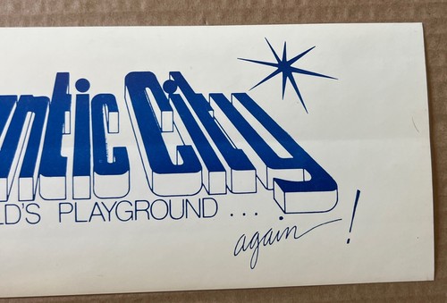 VINTAGE Welcome to Atlantic City The World's Playground Bumper Sticker RARE ❤️ - Picture 3 of 4