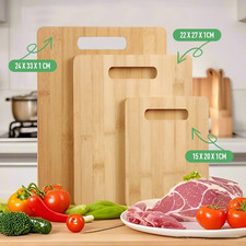3Pcs Set Bamboo Chopping Board Set Kitchen Serving Cutting Wooden BPA free Plate