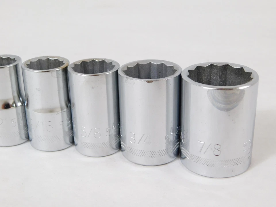 NOS Easco USA - 6 Piece 1/2" Drive SAE Socket Tool Kit / Set 7/16" thru 7/8" NEW - Image 3 of 4