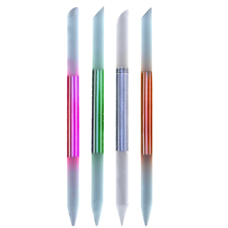 Glass Manicure Pedicure Cuticle Pusher Remover Nail file Buffer Scrubs Stick - Image 4 of 4