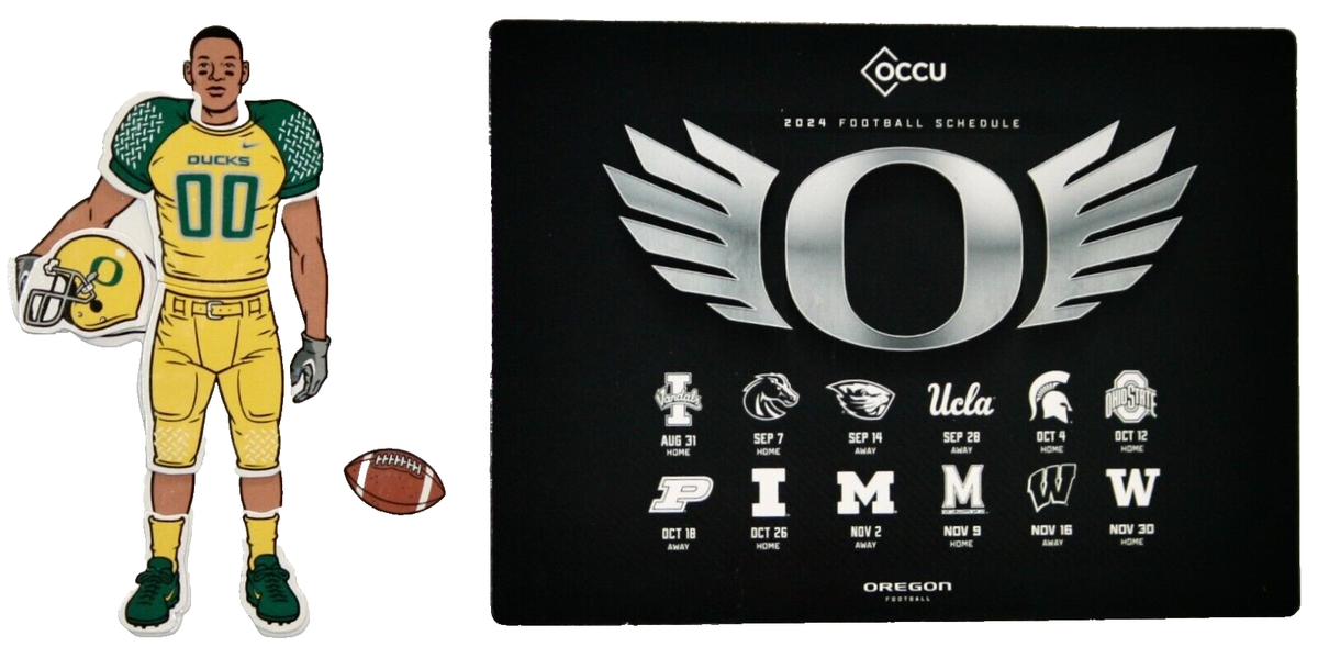 2024 University of Oregon Ducks Football Schedule Player Magnet