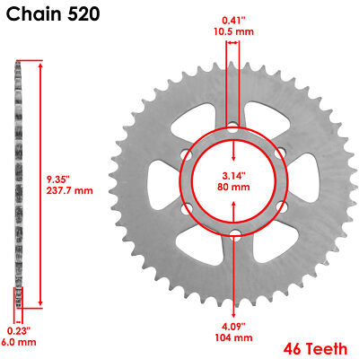 Rear Wheel Chain Sprocket for Kawasaki 42041-0071 42041-0020 42041