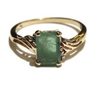 14k yellow gold .90ct SI2 H diamond natural emerald gemstone ring 5.7g — photo 2