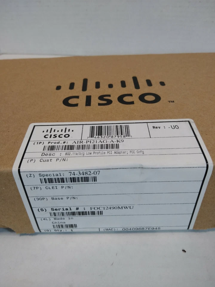 NEW SEALED Cisco System Air-P121AG-A-K9 PCI Adapter - Image 2 of 2