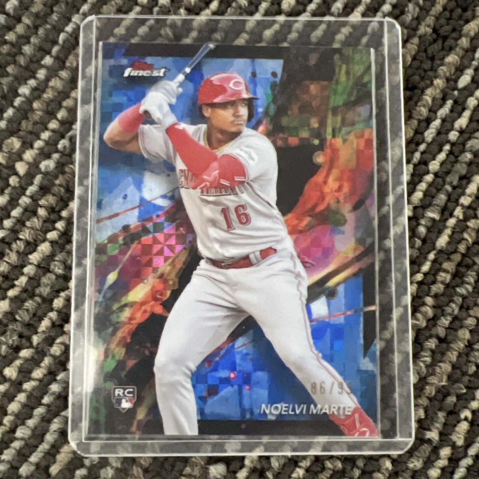 2024 Topps Finest Noelvi Marte Common Blue Checkerboard Refractor /99