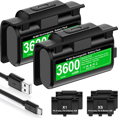3600mWh Hohe Kapazität Akku Kompatibel mit Xbox One/Xbox Series X&S/Xbox One S/X