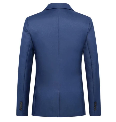 Men's Lapel Blazer Jacket One Button Suit Solid Long sleeve New Coats Fashion - Picture 11 of 25