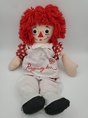 Applause Raggedy Ann Talking Doll 18'' Plush I Love You Heart Dress TESTED VGUC