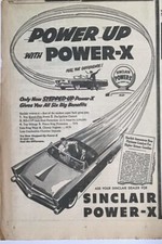 1954 Newspaper Ad for Sinclair - Power Up with Power-X, 6 Big Benefits
