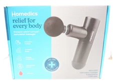 Homedics Percussion Massager Gun Heat Rechargeable 4 Attachments  Compact Size
