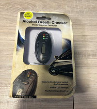 PROTOCOL Electronic Breathalyzer Keychain w/ LED Flashlight, LCD Display