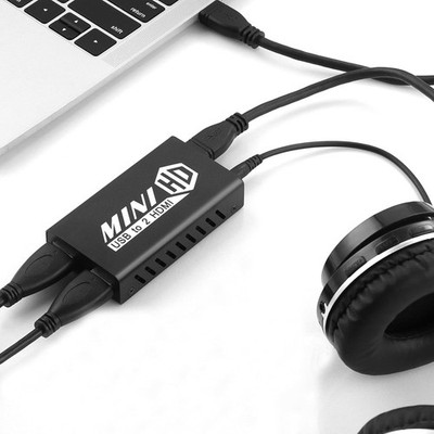 USB 3.0 to Dual HDMI Adapter up to 1920*1080P/60Hz, External Video Graphics Ka...