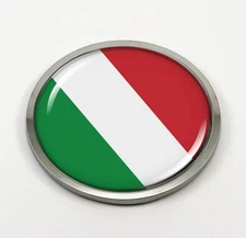 BestLicensePlateFrames Flag of Italy | 3D Domed CAR Emblem Badge Sticker Round