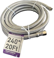 240" Refrigerator Water Line 20 Ft x 1/4" Female Comp. Connection,Premium Sta...