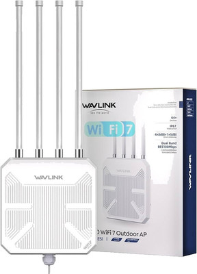 WAVLINK WiFi 7 Outdoor BE5100 IP67 Access Point Mesh PoE 8dBi 5100Mbps