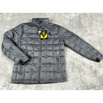 Browning Windy Mountain Charcoal Stand Up Collar Zip Up Mens Down Jacket M NWT