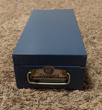 "Caja de almacenamiento de archivo vintage Standard Insurance Co. azul metálico con cerradura combinada 11,5"""