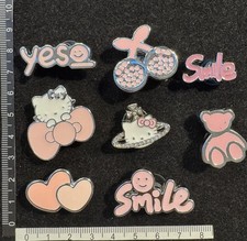 8 Stck. Silber Rosa Hello Kitty Katze Crocs Schuh Charms Jibbitz Set Bündel Kostenloser Versand