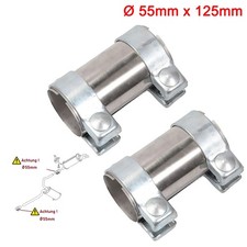 2x  Auspuffschelle Doppelschelle Ø55x125mm für VW PASSAT B5 Variant (3B5)