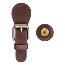 Leather Snap Buckles Snap Button Closure Magnetic Snaps Brown