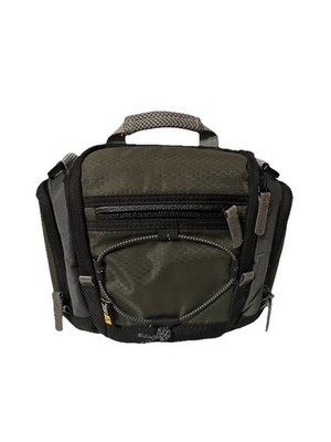 Case Logic Camera / Camcorder Accessory Bag EUC Dale Green Black Lots Of Zippers