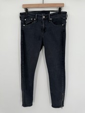 Rag  Bone Cate Mid Rise Skinny Women  s Size 29 Black Stretch Ankle Zip