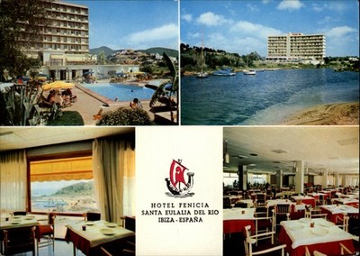 Hotel Fenicia Santa Eulalia del Rio Ibiza Spain vintage postcard g289