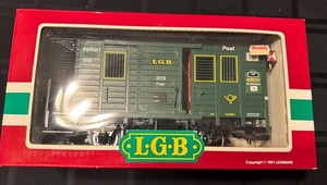 LGB 3019 G Scale Mail Post Car with Lights (Metal Wheels) EX/Box