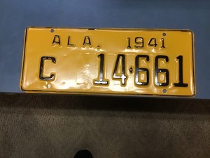 alabama license plate 1941